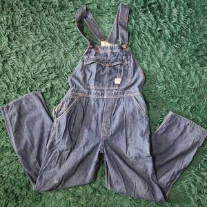 Vintage 1950s Fly Sanforized Denim Overalls Workwear Union Made 36x30